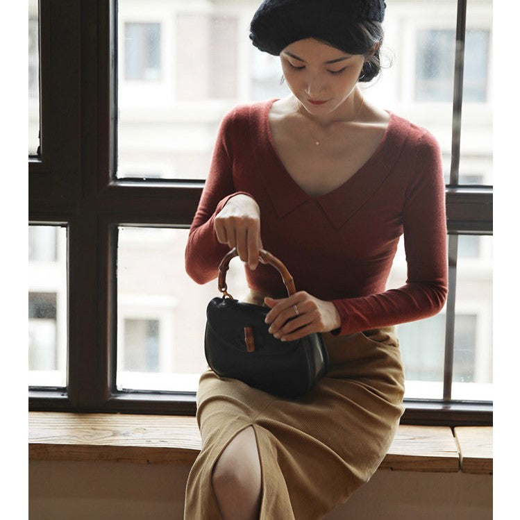 Lady's elegant slim knit