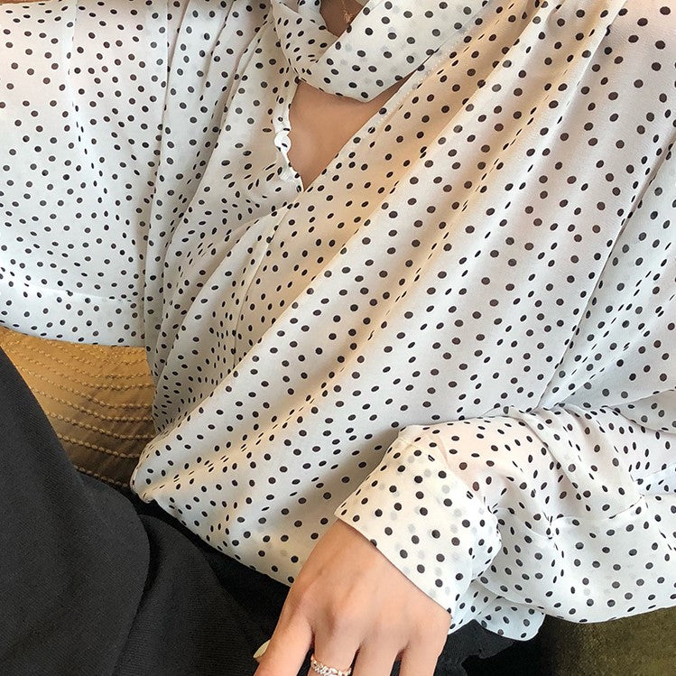 Lady's Polka Dot Retro Blouse