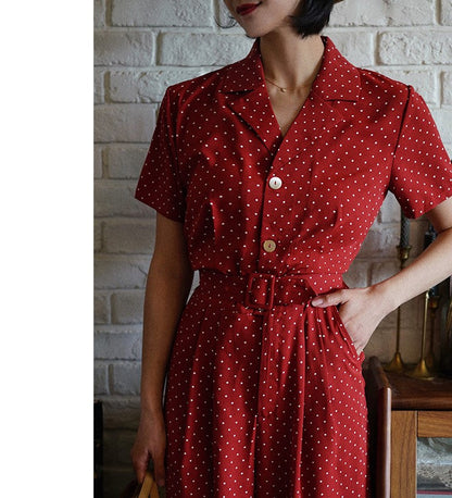 Lady's Polka Dot Retro Jumpsuit