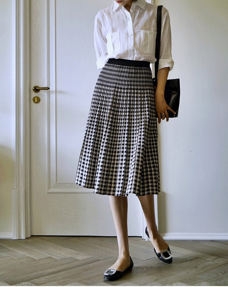 retro plaid skirt