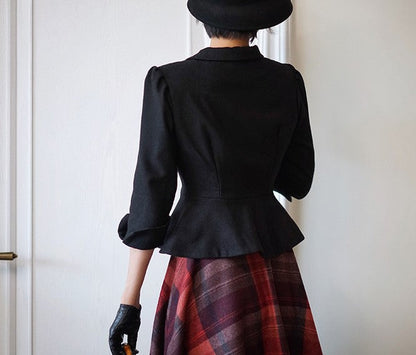 Black lady classical short jacket