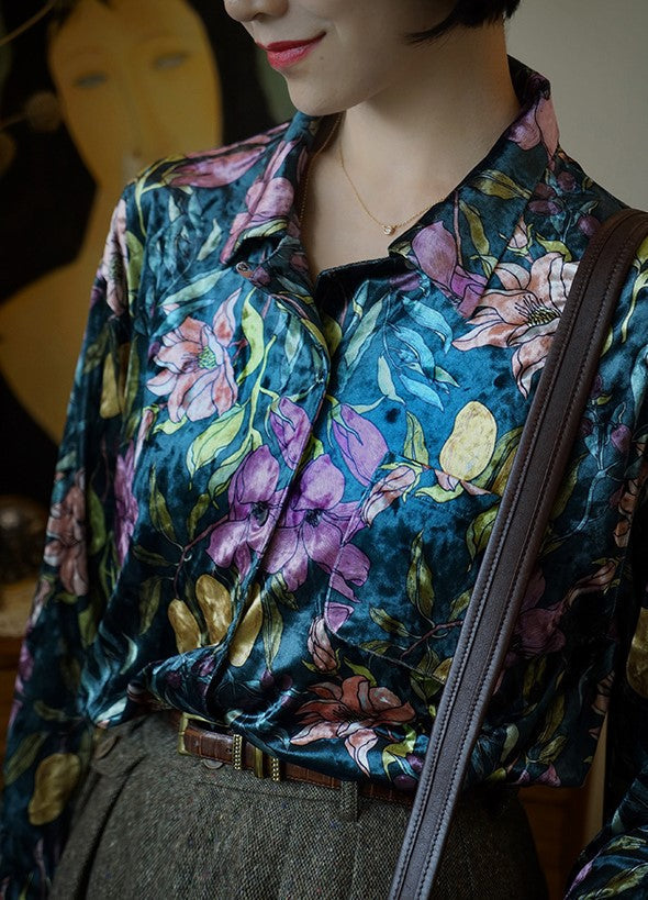 floral drawing vintage shirt