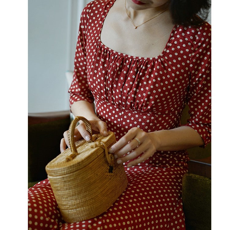 Italian lady's polka dot dress