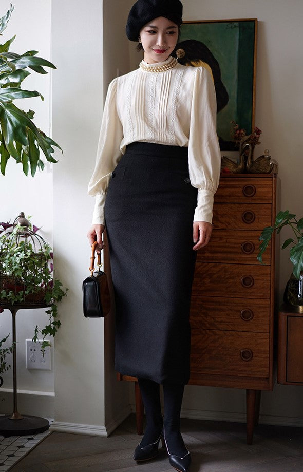 Western lady wool tube skirt