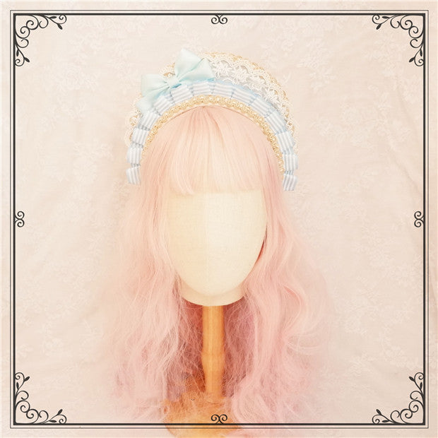 Foxcherry-Sweet Lolita Striped Maid Headdress Multicolors