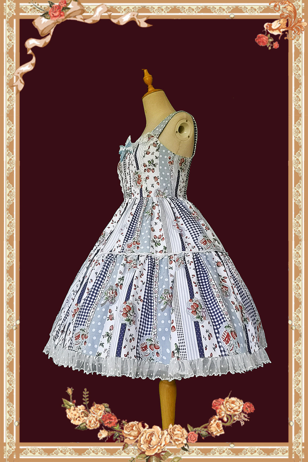 Infanta - Strawberry Plaid - Sweet Lolita JSK Dress