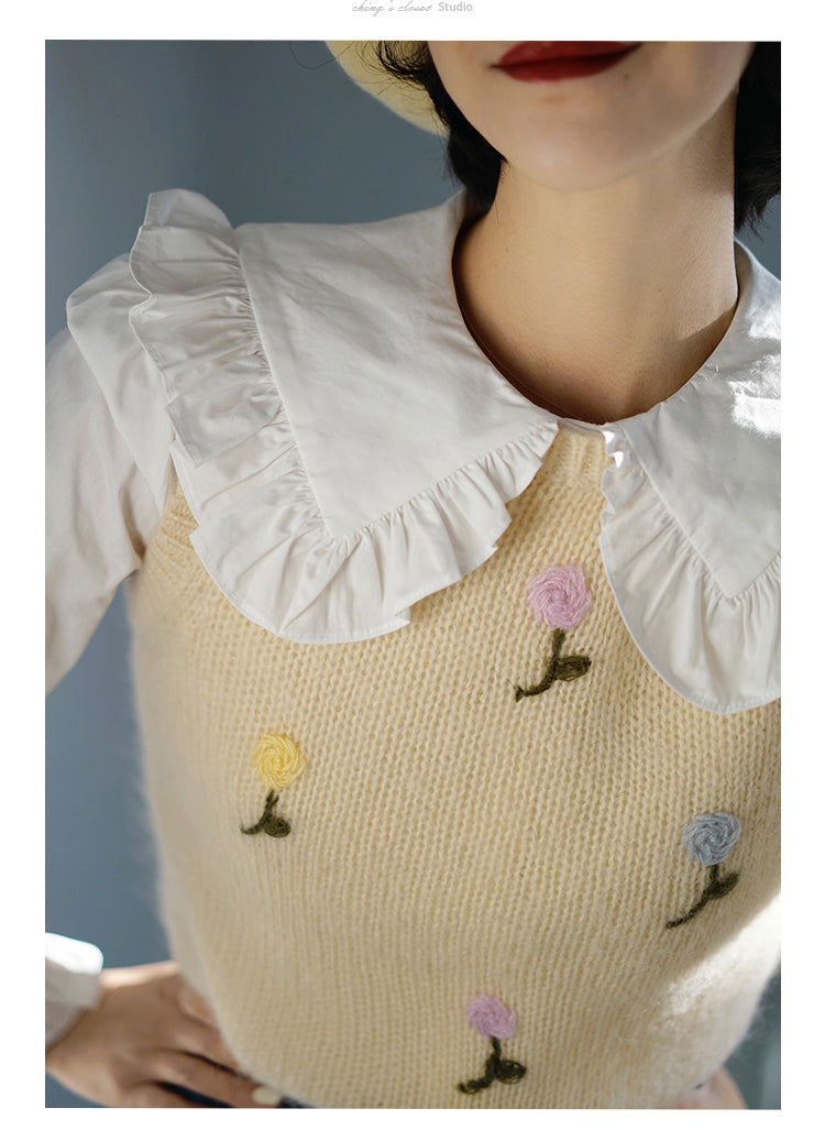 Blooming Mohair Knit Vest