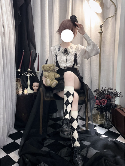 CastleToo - Corroding the Heart - Ouji Lolita Shirt Suspenders Shorts