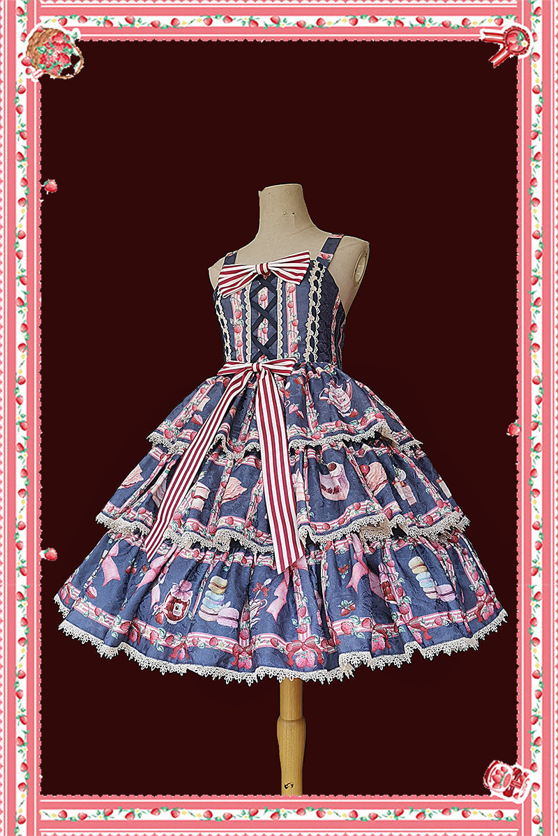 Infanta-Strawberry Tea - Tiered Ruffles Lolita JSK