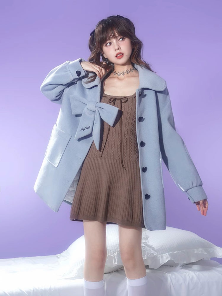 Square Neck Lantern Sleeve Sweater Dress【s0000003841】