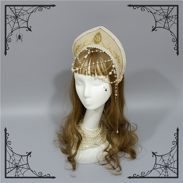 Foxcherry - Retro Lolita Gorgeous Bead Chain Headdress Multicolors