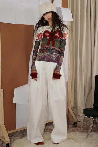 Retro Christmas Bow Collage Tee