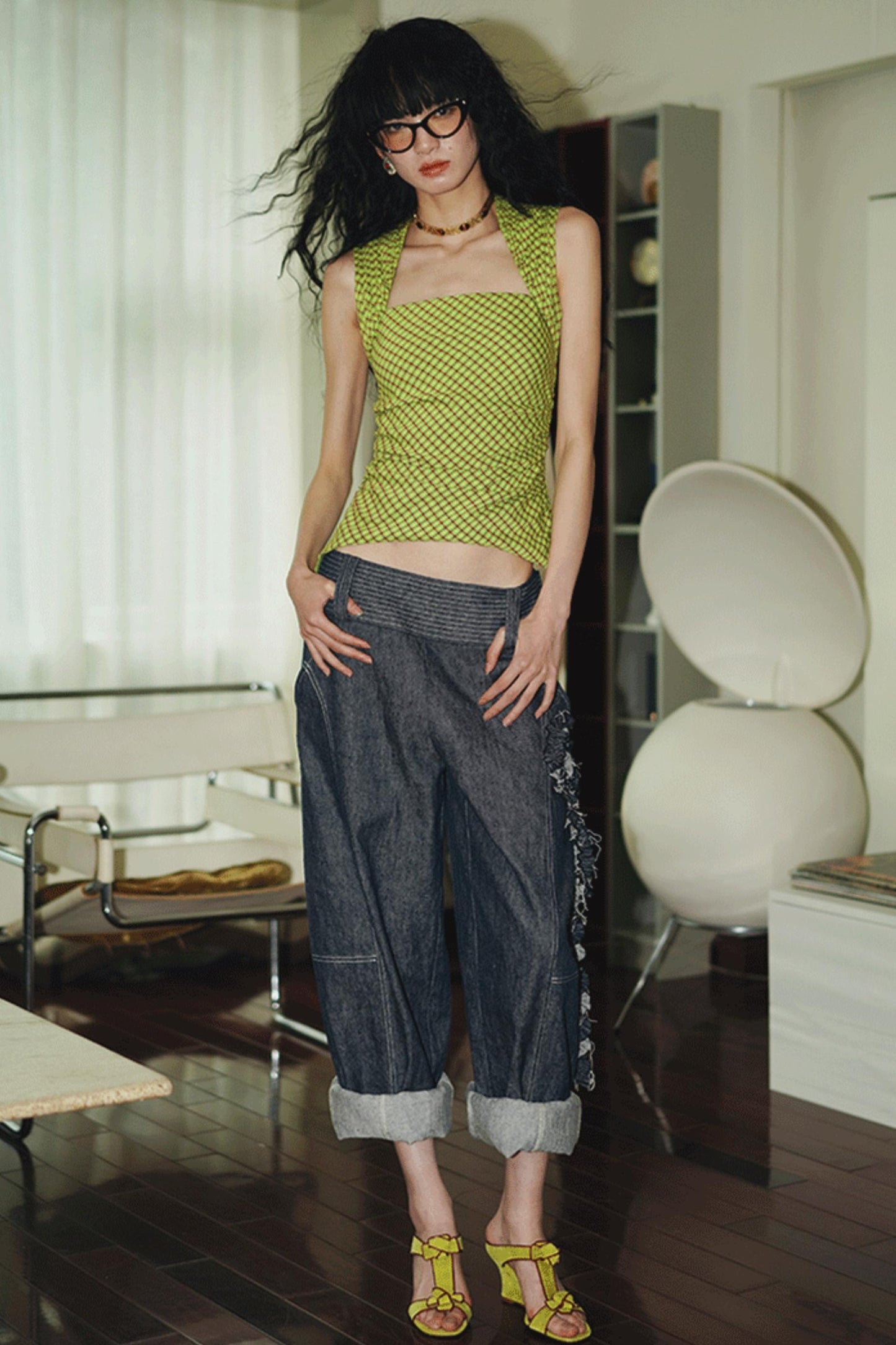 Sleeveless Tartan Vest