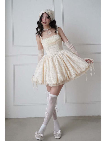 Niche Strap Princess Puff Dress【s0000008139】