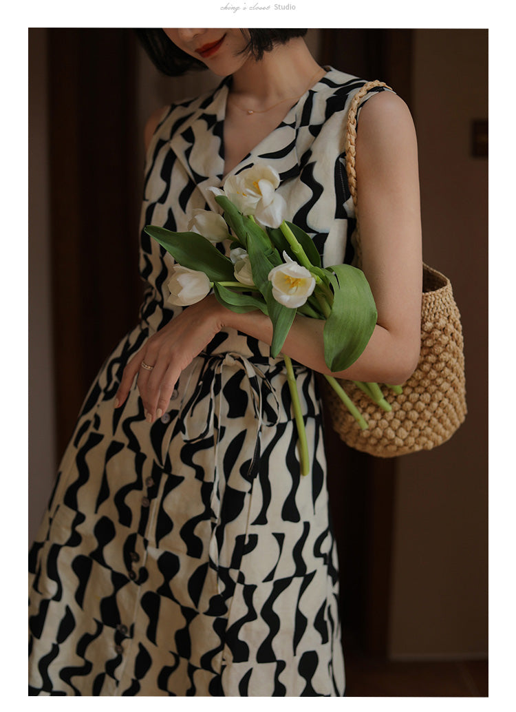 Geometric pattern classical dress