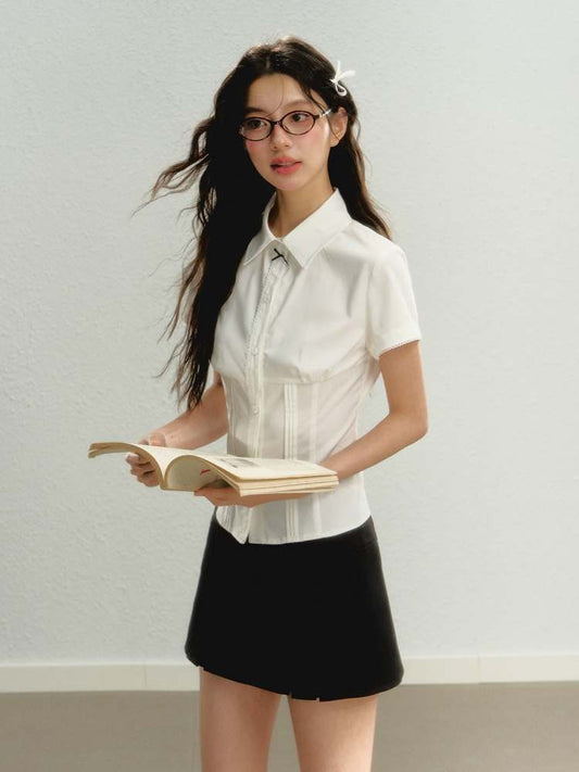 Retro College Short Sleeve Shirt【s0000008057】