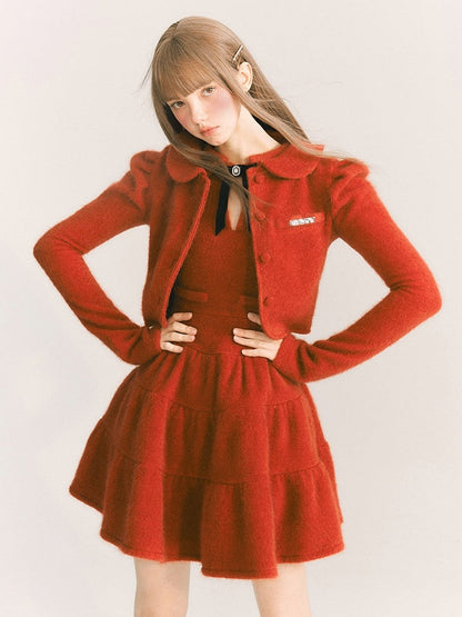 Doll Collar Sleeveless Ribbon Tiered Dress【s0000003862】