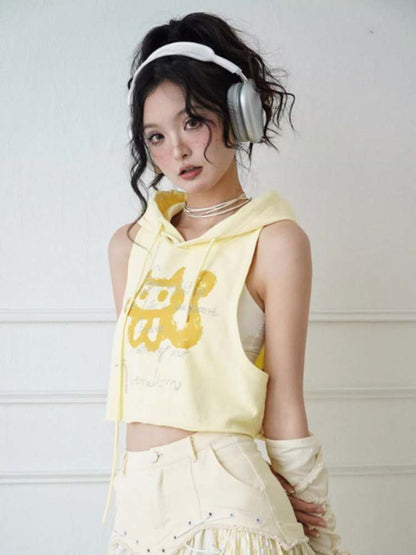 Kitty Print Hooded Tops & Camisole【s0000008150】