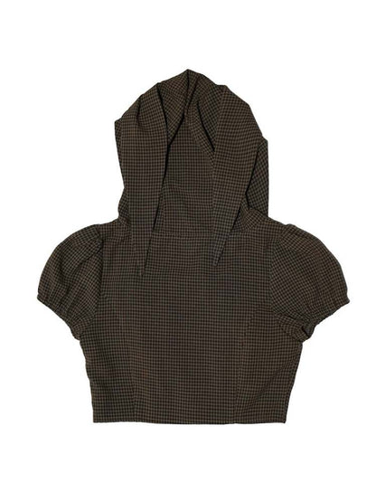 Bunny Ears Hooded Puff Sleeve Short Tops【s0000009033】
