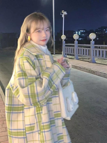 Long Sandwich Warm Tweed Coat【s0000006236】