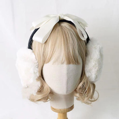 Xiaogui - Winter Lolita Earmuff Bow Plush Earmuff Ear Protector