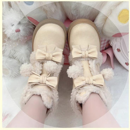 Beauty Bunny - Furry Bear - Winter Cute Lolita Shoes Short Snow Boots