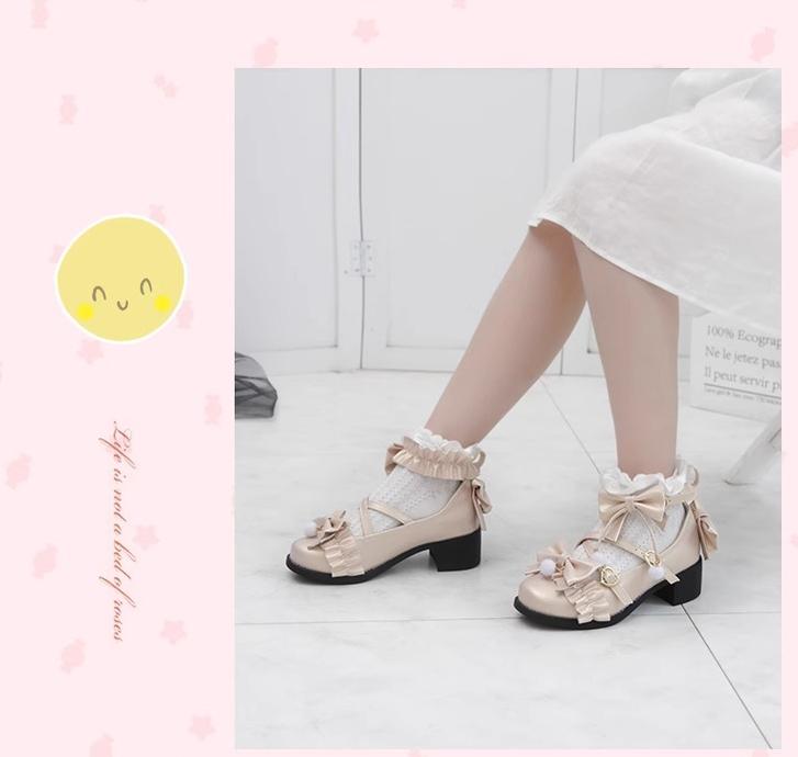 Fairy Godmothe - Preppy Style Flat Shoes Mid Heel Round Toe Lolita Shoes
