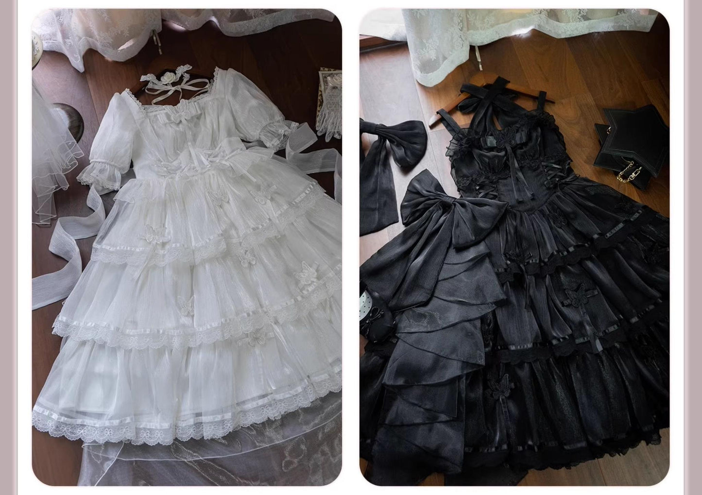 MEEKWIND - Miss Flora - Light Bridal Lolita Dress Gauze OP and JSK
