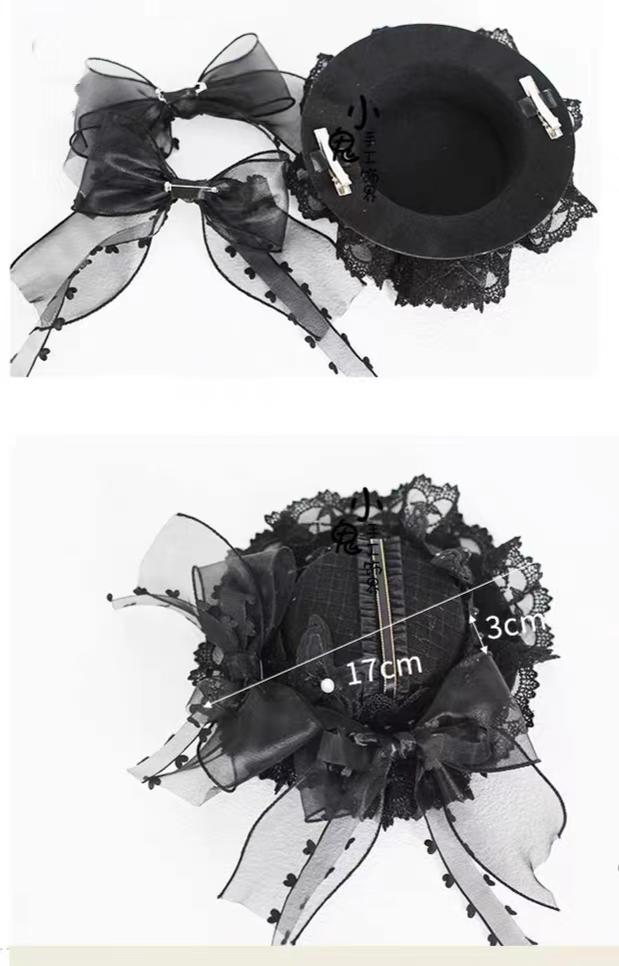 xiaogui - Vintage Lolita Tea Party Lace Top Hat
