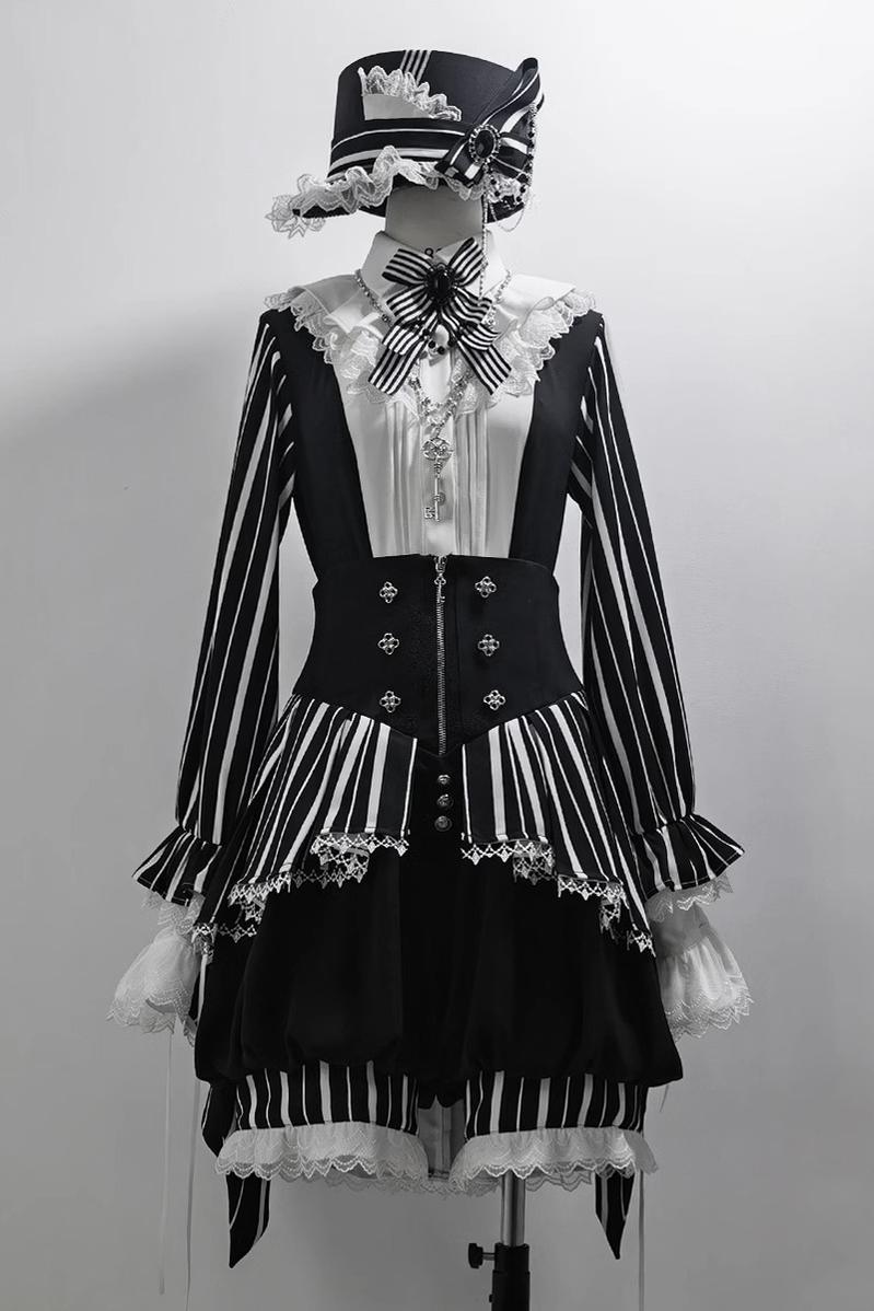 Princess Chronicles - Fancy Trick - Ouji Lolita Long Sleeve Shirt Vintage Shorts Suit