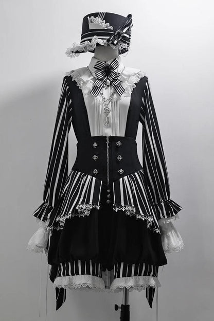Princess Chronicles - Fancy Trick - Ouji Lolita Long Sleeve Shirt Vintage Shorts Suit