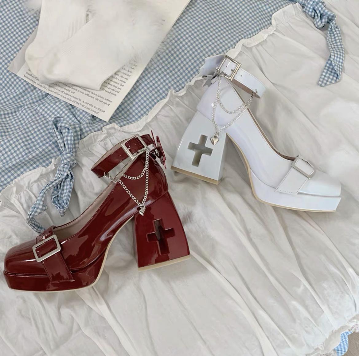 Bingo Lulu - Late Century Sweetheart - Punk Lolita High Heels Mary Jane Lolita Shoes