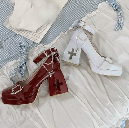 Bingo Lulu - Late Century Sweetheart - Punk Lolita High Heels Mary Jane Lolita Shoes