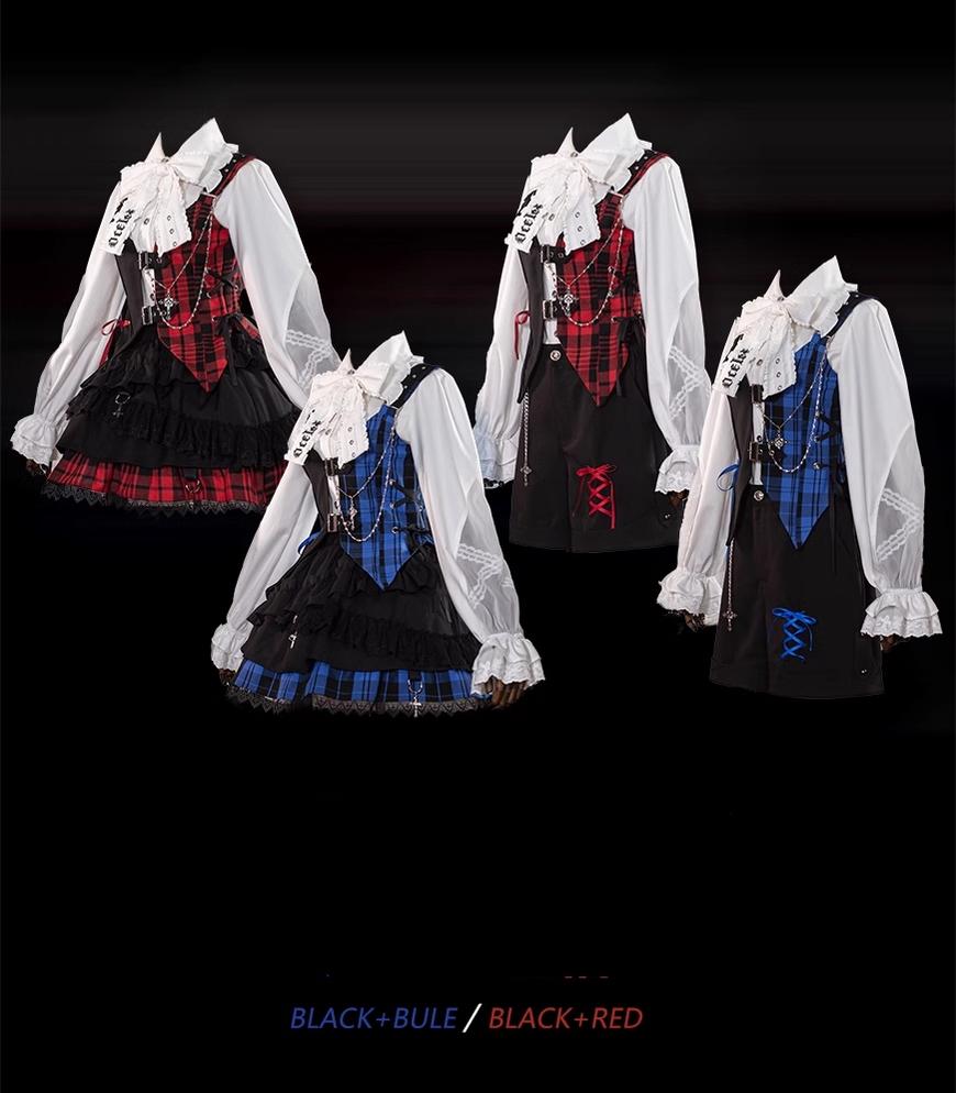OCELOT - Kalila - Punk Lolita Dress Set Plaid Shorts Set