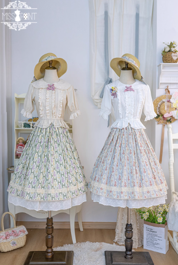 Miss Point - Little Anna - Elegant Lolita Cotton Puff Sleeve Blouse