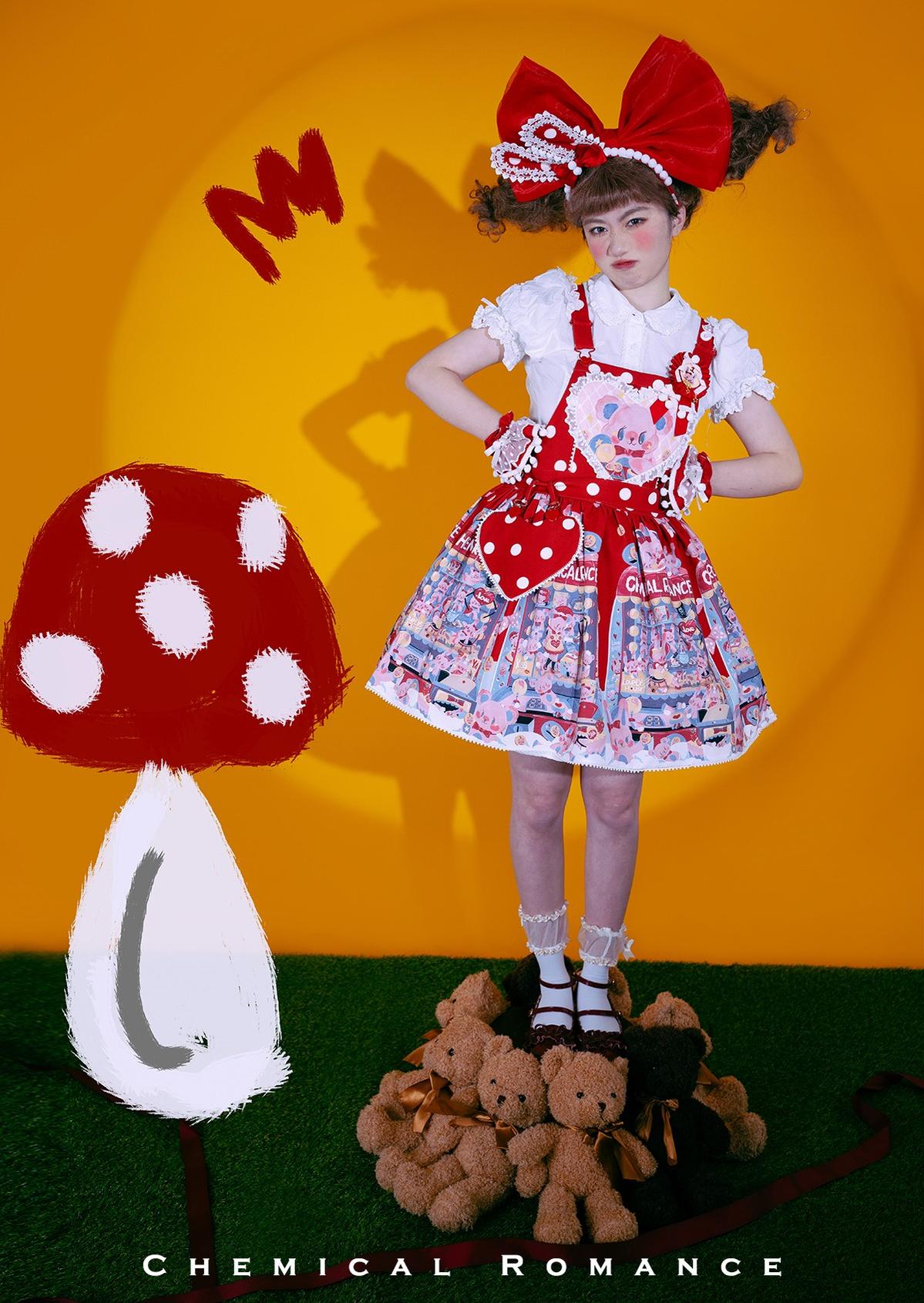 Chemical Romance - Sweetheart Doll Machine - Sweet Lolita Printed Salopette