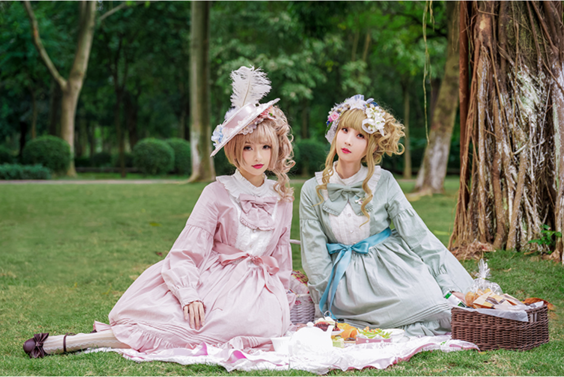 Chess Story - Vintage Lolita Long Sleeve OP Dress