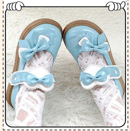 Lixing Luo - Cute Milkmaid Round Toe Multicolor Lolita Shoes