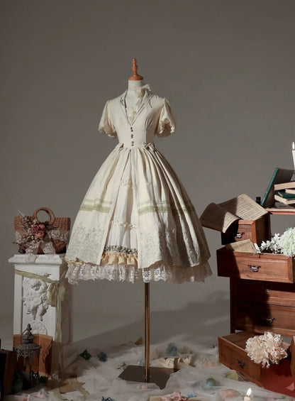 ZJstory - 14-line Poem Set - Classic Lolita Separate Dress Set Tiered Ruffles Skirt