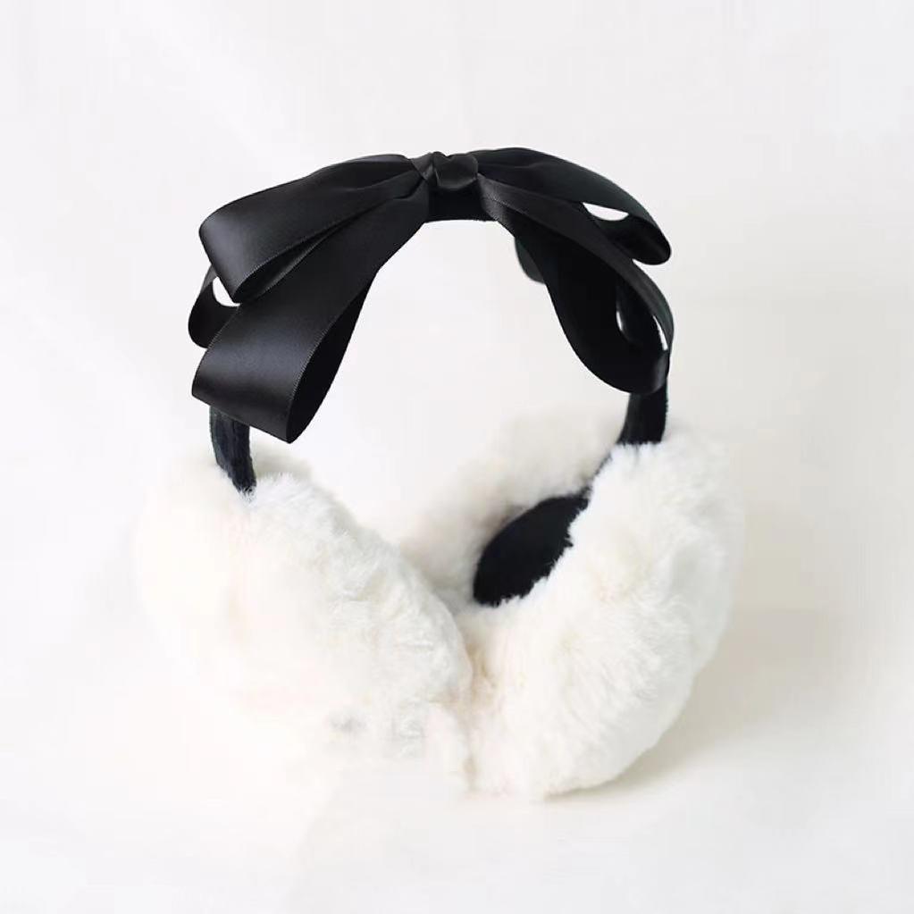Xiaogui - Winter Lolita Earmuff Bow Plush Earmuff Ear Protector