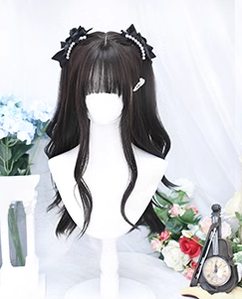 Dalao Home - Daily Long Curly Wavy Black Tea Lolita Wig