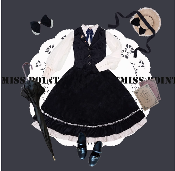 Miss Point - Rose Doll - Elegant Lolita Skirt High Waist Fishbone SK