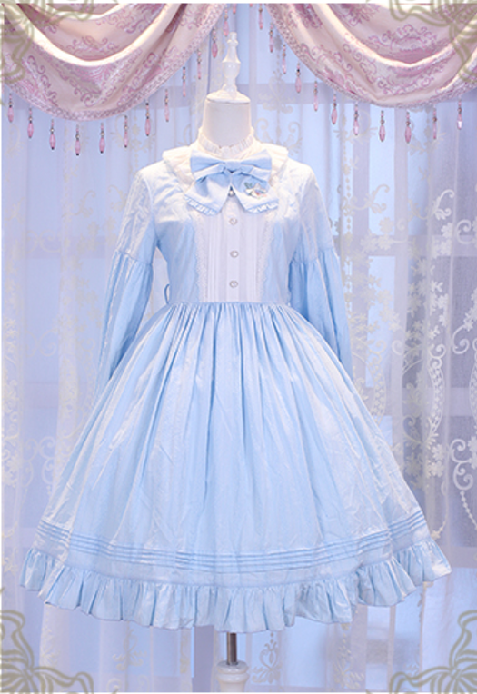 Chess Story - Vintage Lolita Long Sleeve OP Dress