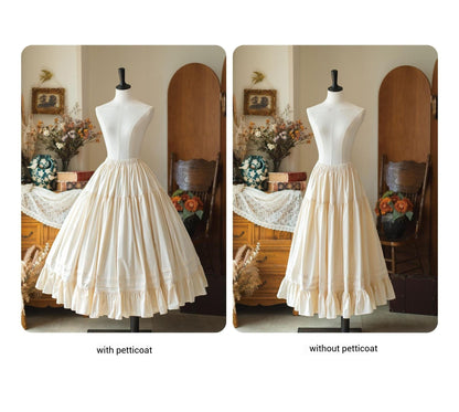 Forest Wardrobe - Forest Picnic - Classic Lolita OP Dress with Off-Shoulder and Lifting Hem