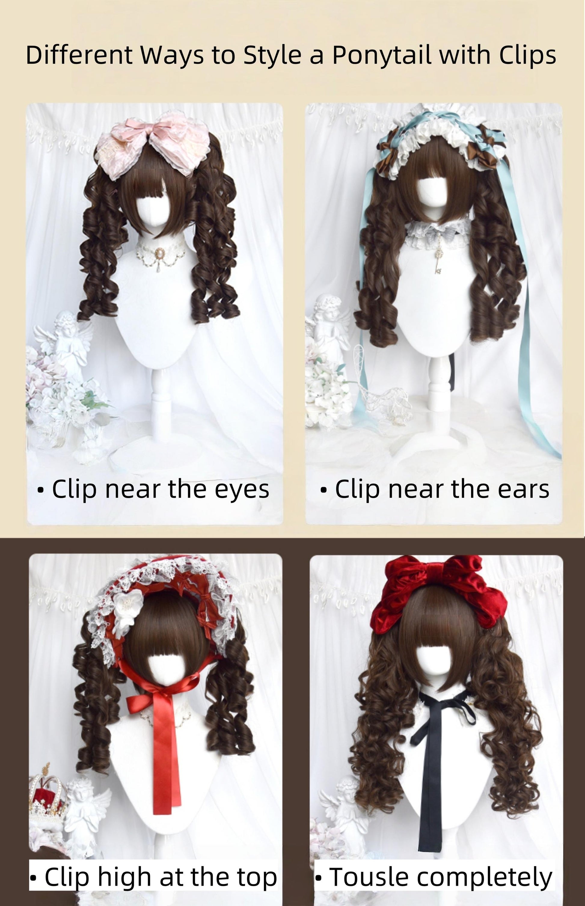 Sinwavy - Old School Lolita Wig, Layered Roman Curls
