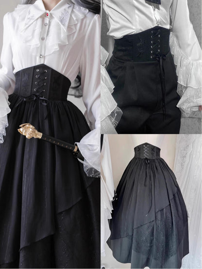 Silent Mars - Raven Crown - Gothic Lolita Suit Shirt Military Coat Skirt and Pants