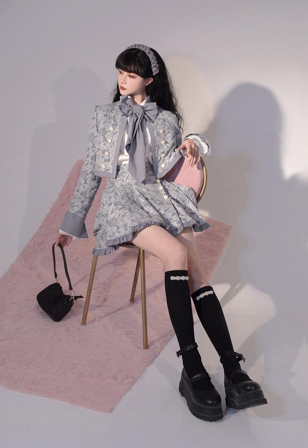 ZJstory - Gilded Age - Vintage Lolita Vest Suit Oil Painting Style Skirt Coat