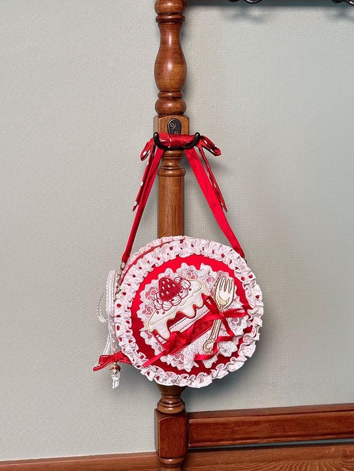 Shuang Sheng Xiao Xiong - Bite The Cake - Sweet Lolita Accessories, Red & White Polka Dots