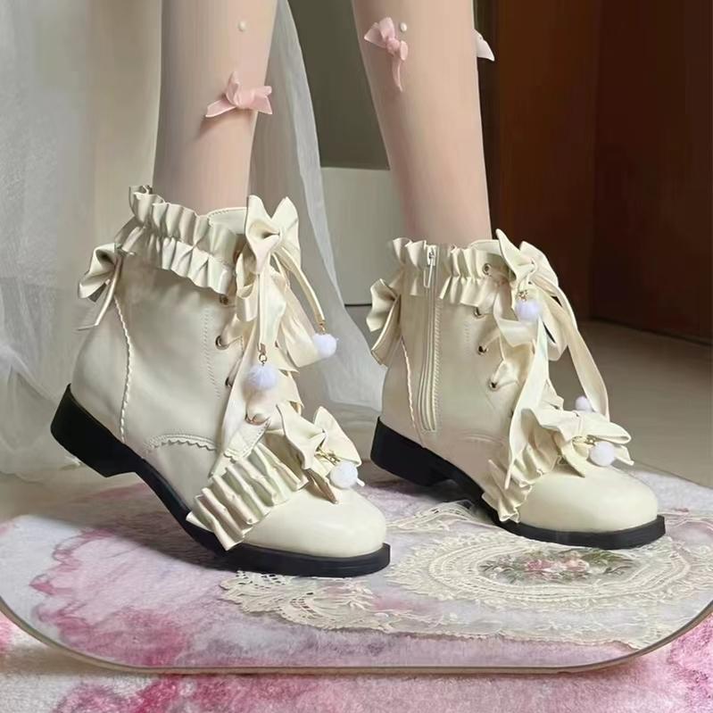 Fairy Godmother - Enthusiastic Ideation - Elegant Lolita Shoes Fleeced Short Martin Boots