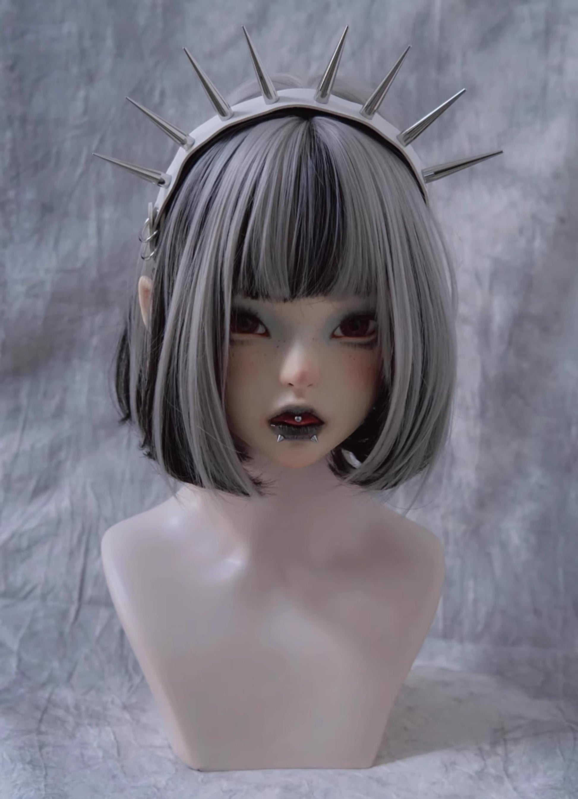 Strange Sugar - Punk Gothic Lolita KC Faux Leather Rivet Hair Accessories